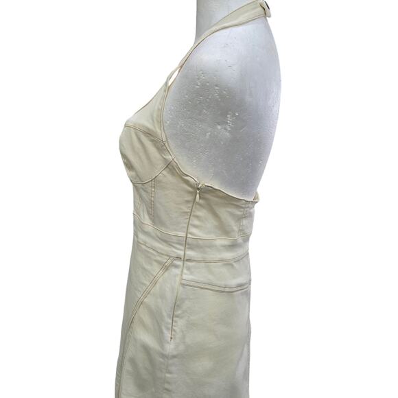 Urban Outfitters Jenny Halter Mini Dress Medium Denim Bustier‎ Cargo Utility Y2K - Picture 6 of 13